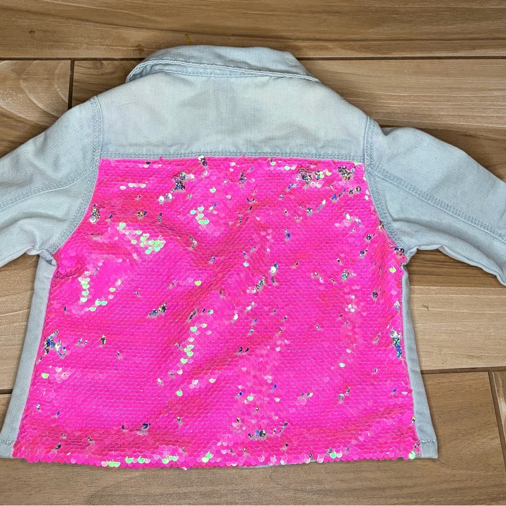 Squeeze Light Blue Denim with reversable sequins Jacket for Kids 3T